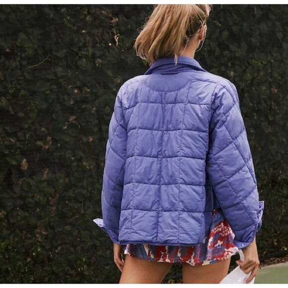 Free People Pippa Packable Puffer Jacket in Blue Blueberry Medium - Picture 3 of 13